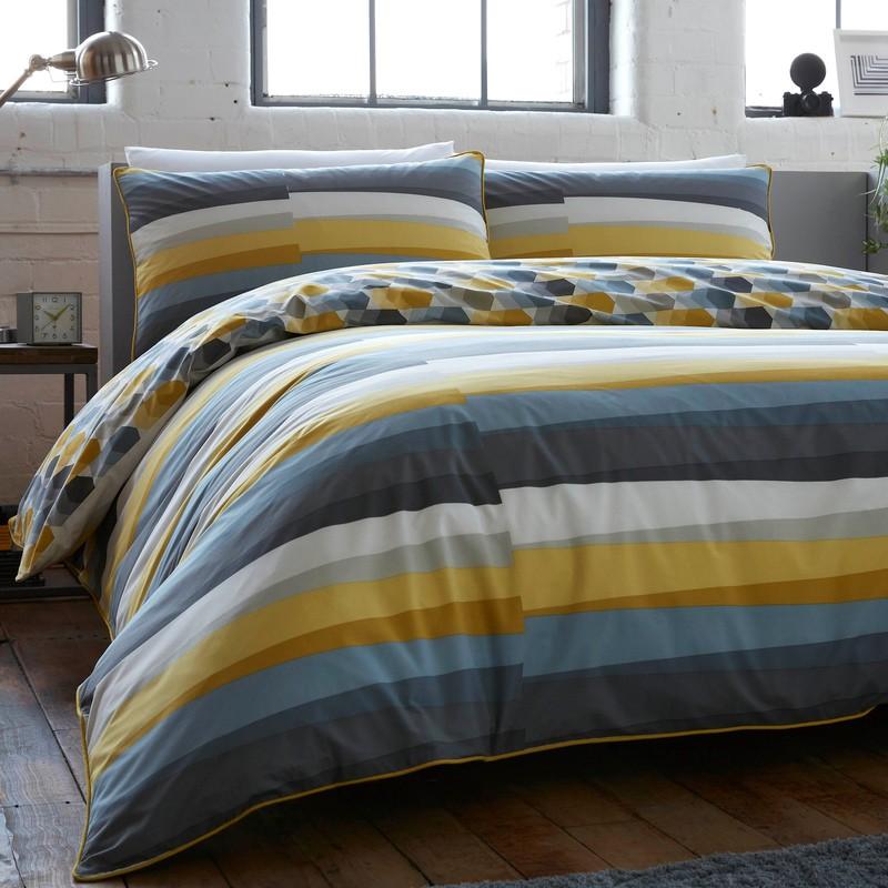 Racing Green - Flint Bedding Set Grey and Ochre