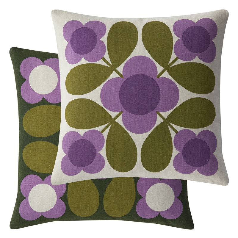 Orla Kiely Flower Tile Filled Cushion 45cm x 45cm Wisteria