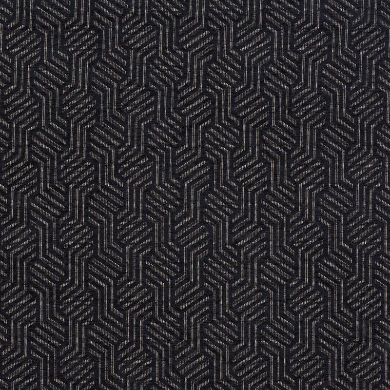 Geo Curtain Fabric Indigo