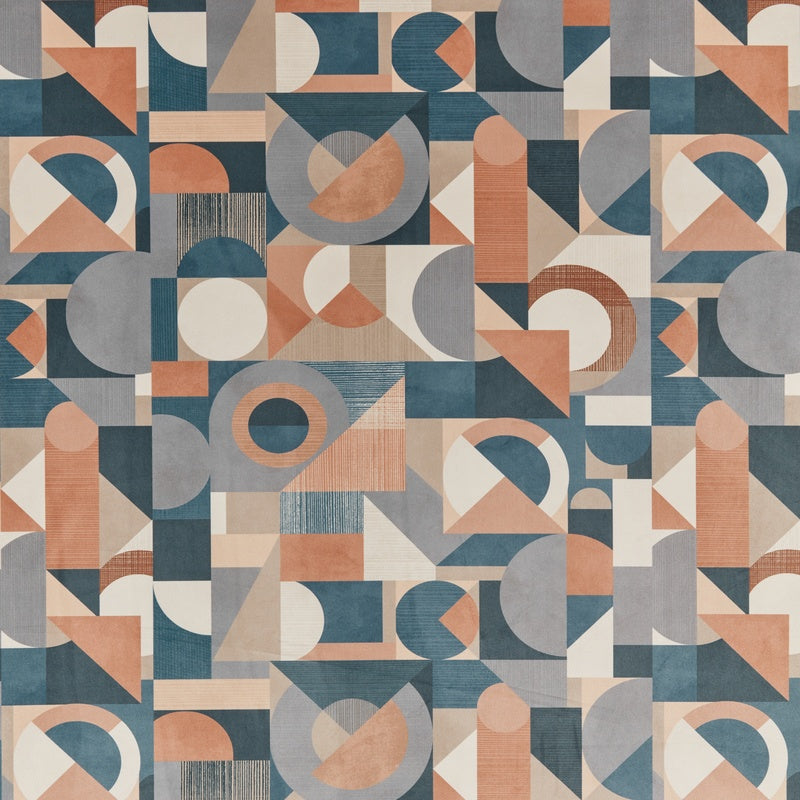 iLiv Geometrica Digitally Printed Velvet Fabric Harissa