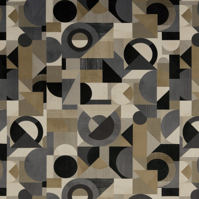 iLiv Geometrica Digitally Printed Velvet Fabric Mineral