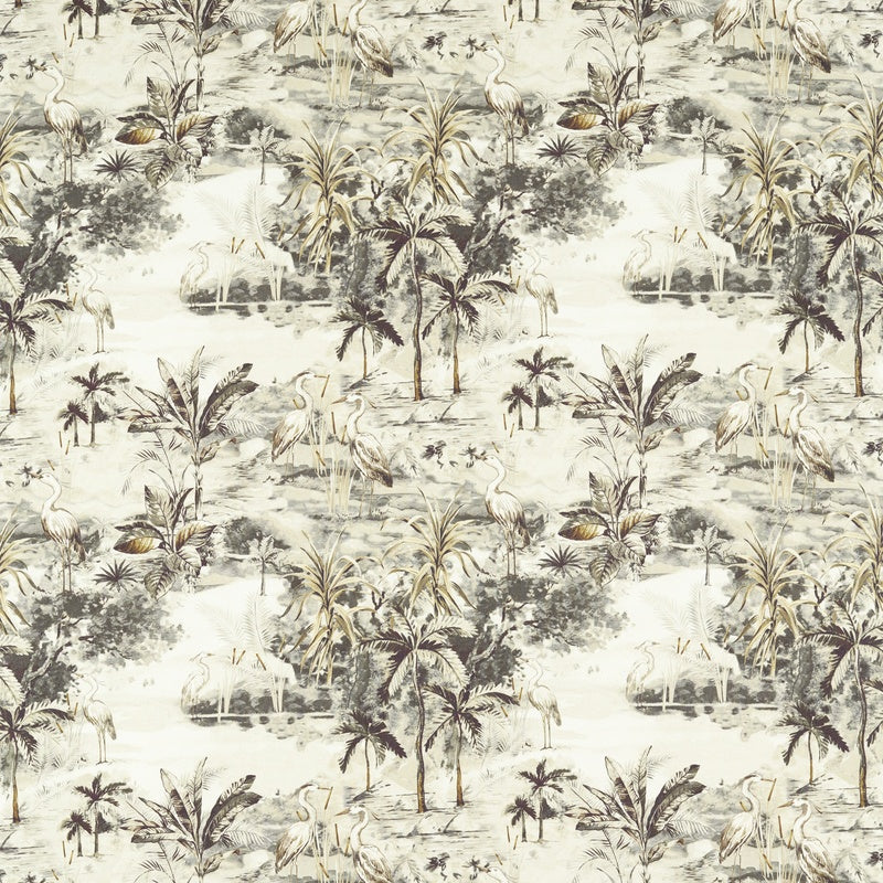 Habitat Curtain Fabric Charcoal Linen