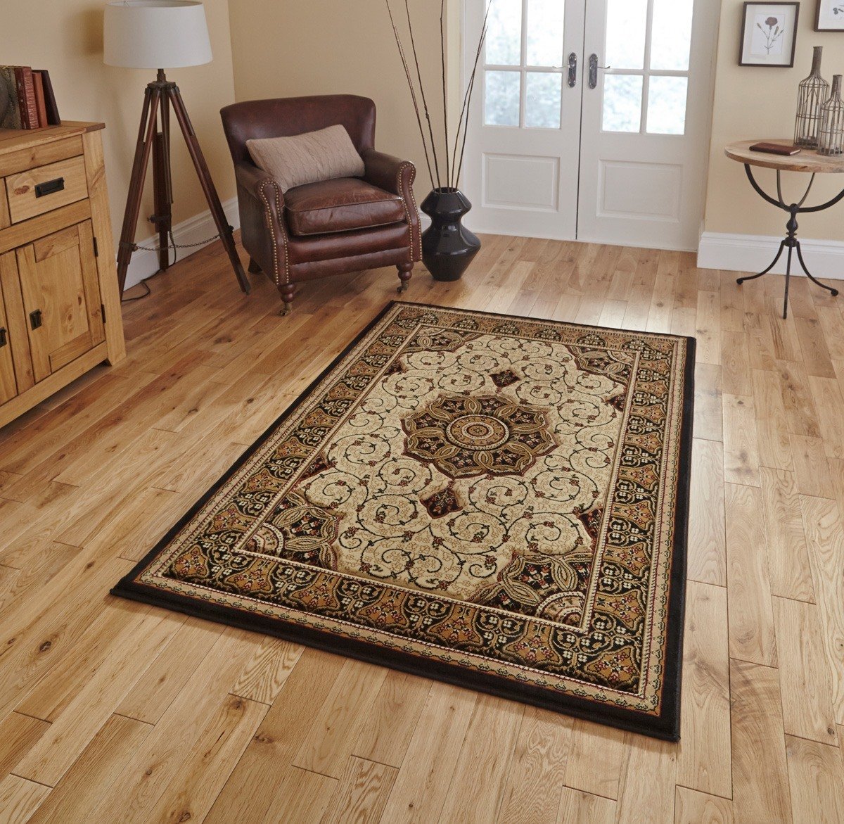 Heritage 4400 Rug Black Cream
