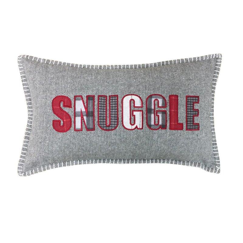 Herringbone Snuggle Filled Boudoir Cushion Red