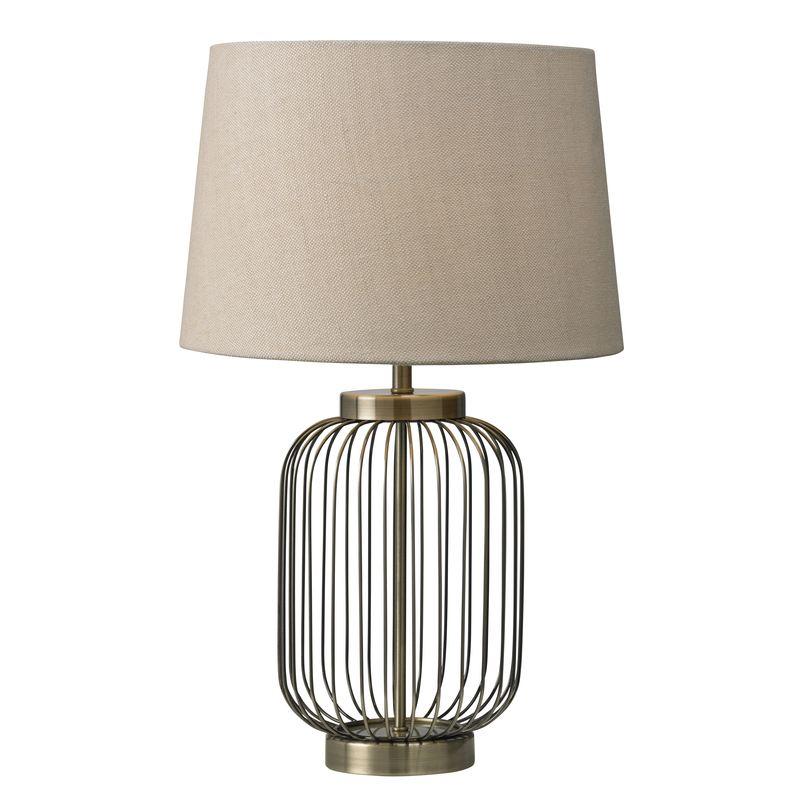 Nicholas Table Lamp Antique Brass / Natural