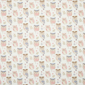 Hoot Curtain Fabric Blue