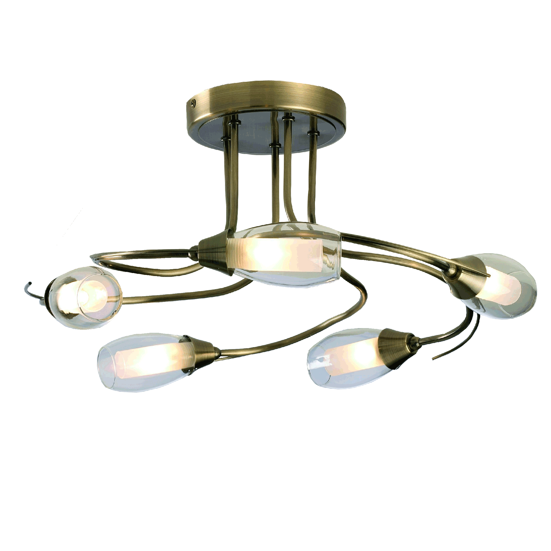 Iris 5-Arm Ceiling Light Antique Brass