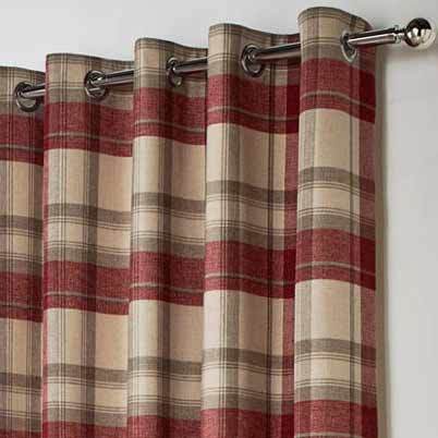 Belvedere Ready Made Eyelet Curtains Red