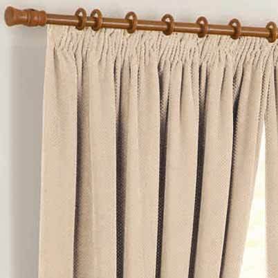 Chenille Spot Ready Made Curtains Cream
