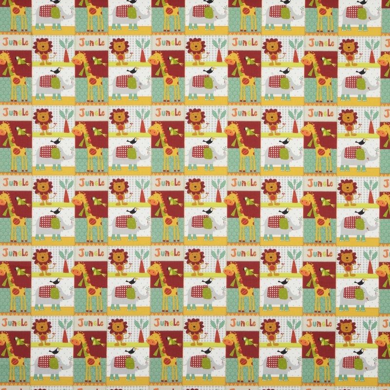 Jungle Pet Curtain Fabric Cretanne / Multi