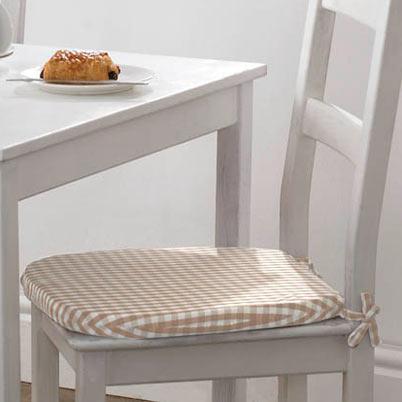 Gingham Value Seat Pad Beige