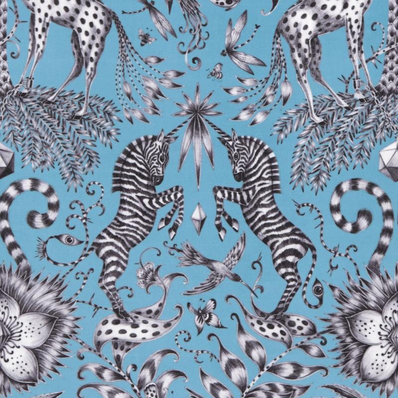 Emma Shipley Kruger Velvet Fabric Teal