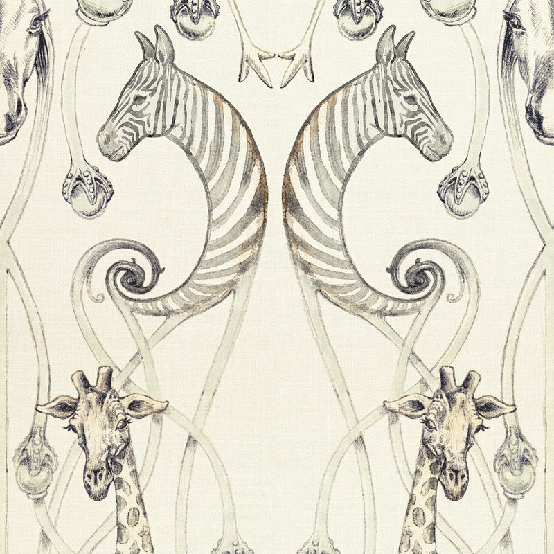 The Chateau by Angel Strawbridge Le Chateau Des Animaux Curtain Fabric Natural