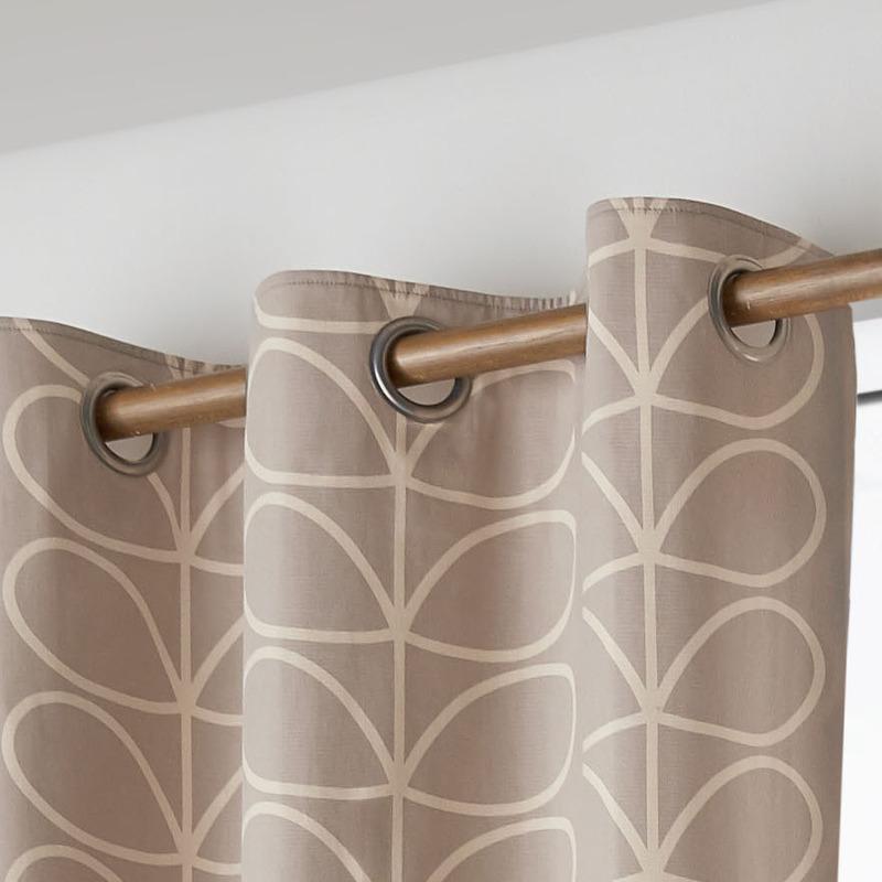 Orla Kiely - Linear Stem Ready Made Eyelet Curtains Latte