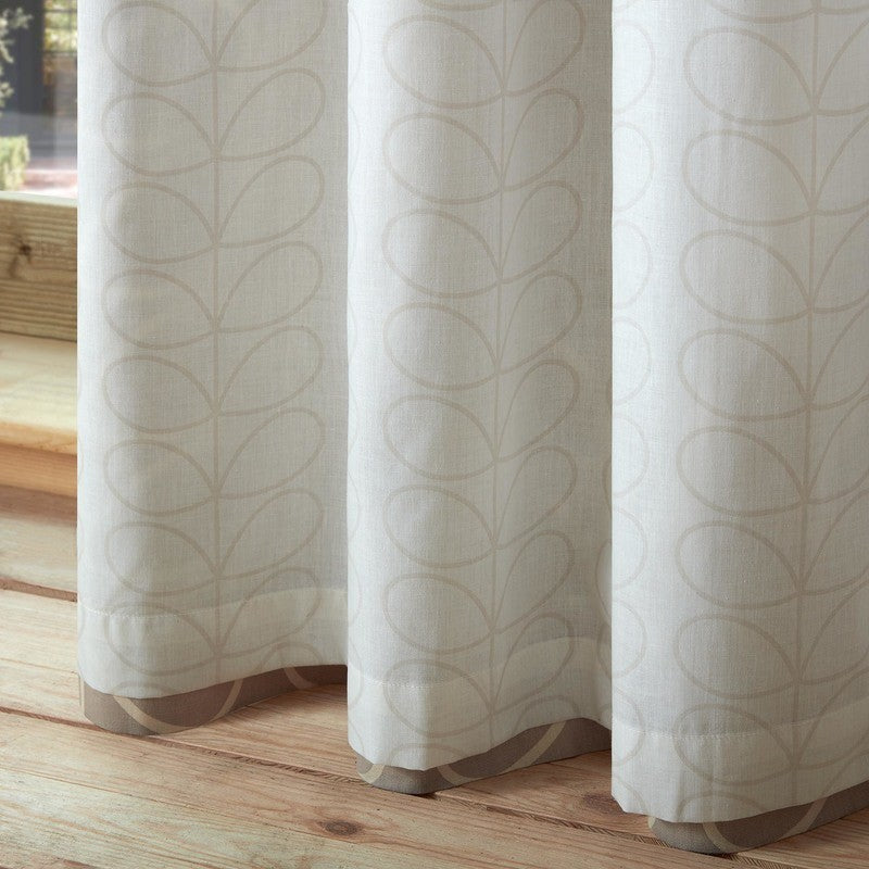 Orla Kiely - Linear Stem Ready Made Eyelet Curtains Latte