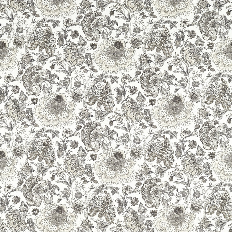 Lucienne Curtain Fabric Charcoal Linen