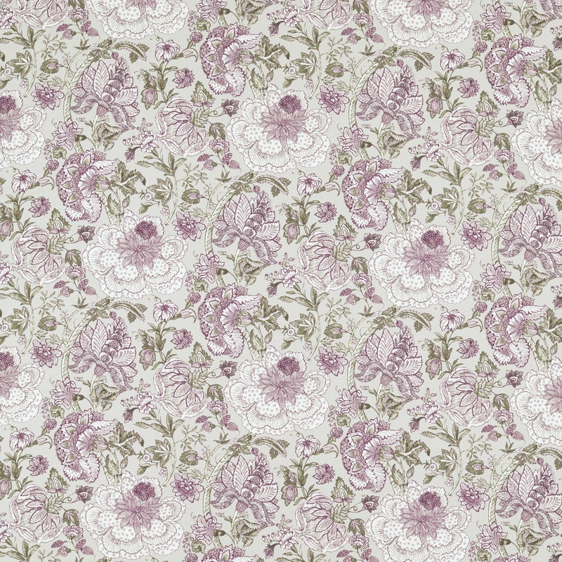 Lucienne Curtain Fabric Raspberry Linen