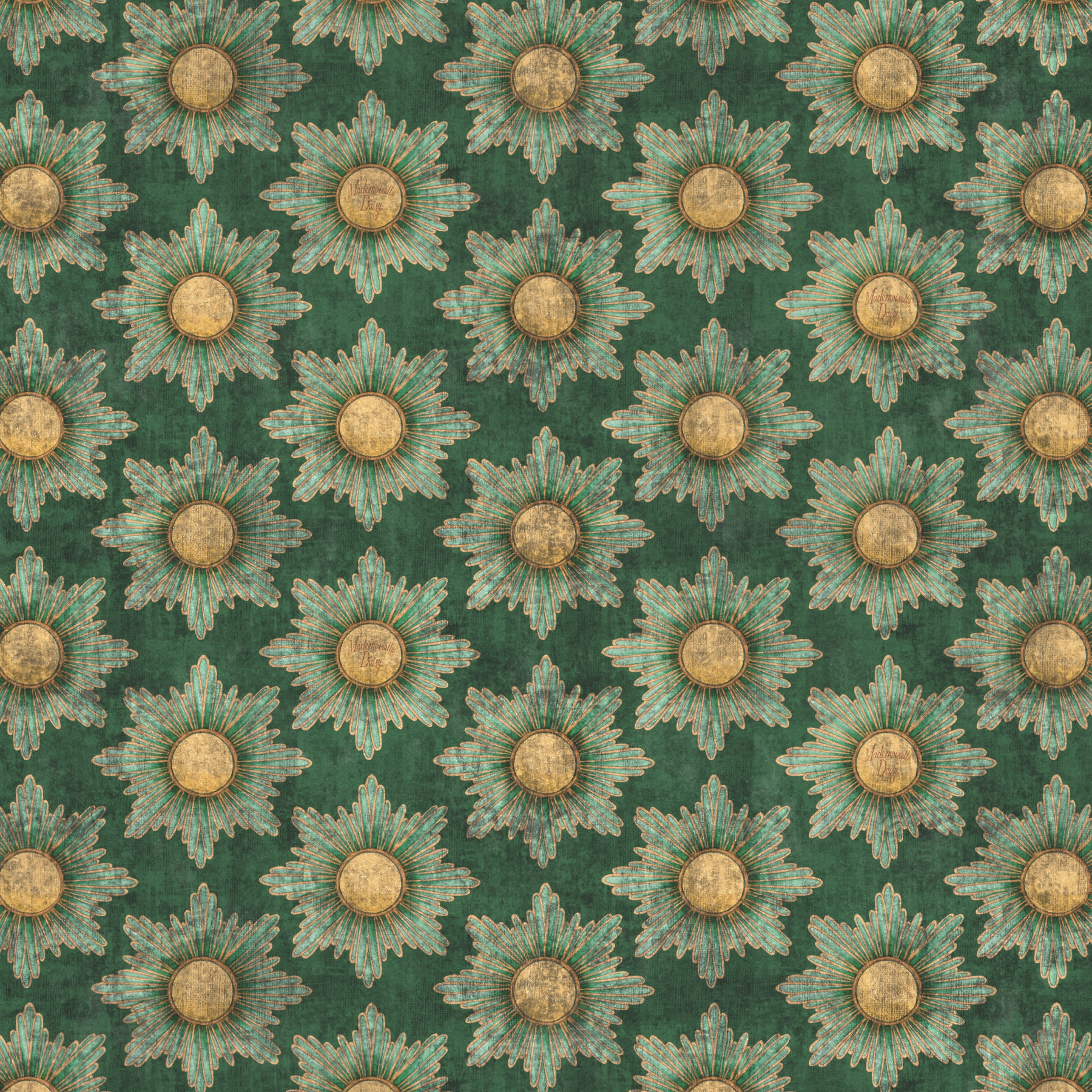 The Chateau by Angel Strawbridge Mademoiselle Daisy Fabric Cobalt Green
