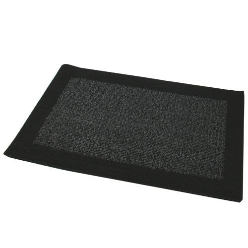 Madras Machine Washable Door Mat Grey/Black