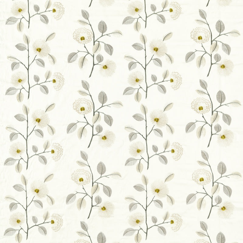 Monique Curtain Fabric Natural Pewter