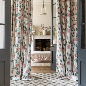 Monique Curtain Fabric Raspberry