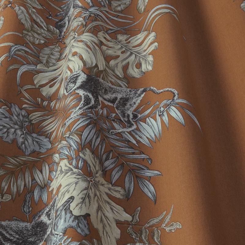 Monkeying Around Curtain Fabric Henna