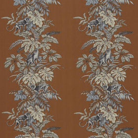 Monkeying Around Curtain Fabric Henna