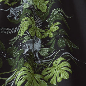 Monkeying Around Curtain Fabric Zinc