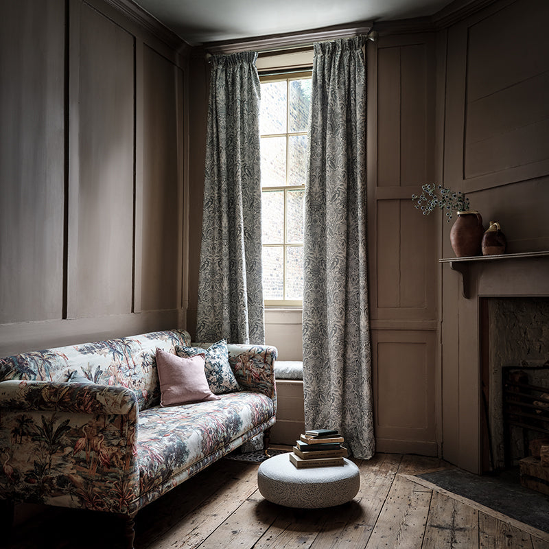 Nakuru Curtain Fabric Charcoal Linen
