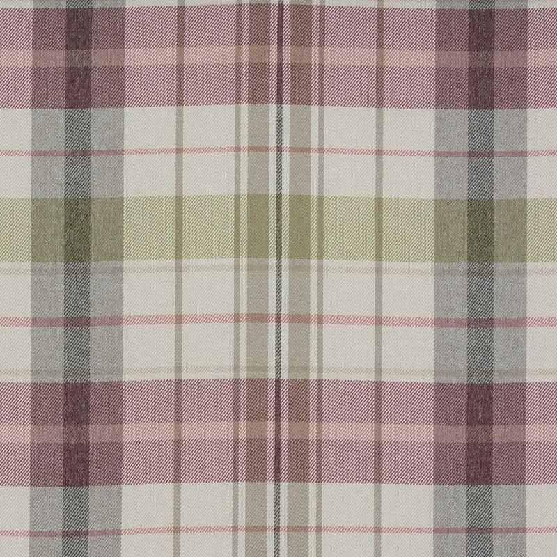 Nevis Check Curtain Fabric Pistachio