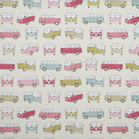 VW Campervan Curtain Fabric Pink