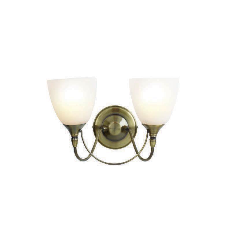 Nottingham Two Light Wall Fitting Antique Brass