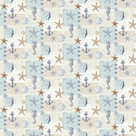 Ocean Curtain Fabric Blue