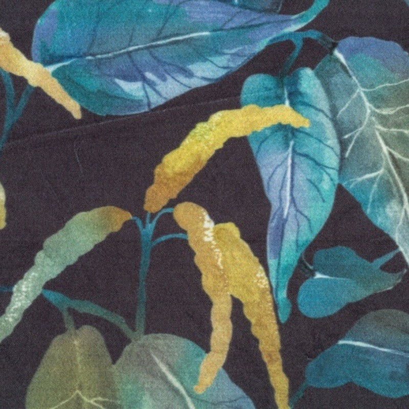 Linda Barker Octavias Tangle Velvet Fabric Ochre Blue Ochreblue