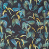Linda Barker Octavias Tangle Velvet Fabric Ochre Blue Ochreblue