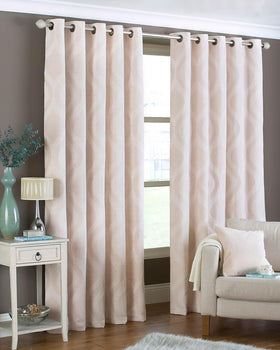 Ogee/Arch Ready Made Eyelet Curtains Natural
