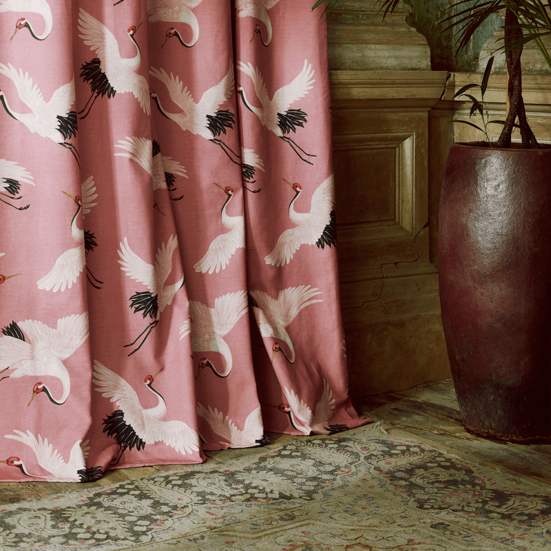 Paloma Home Oriental Birds Curtain Fabric Blossom