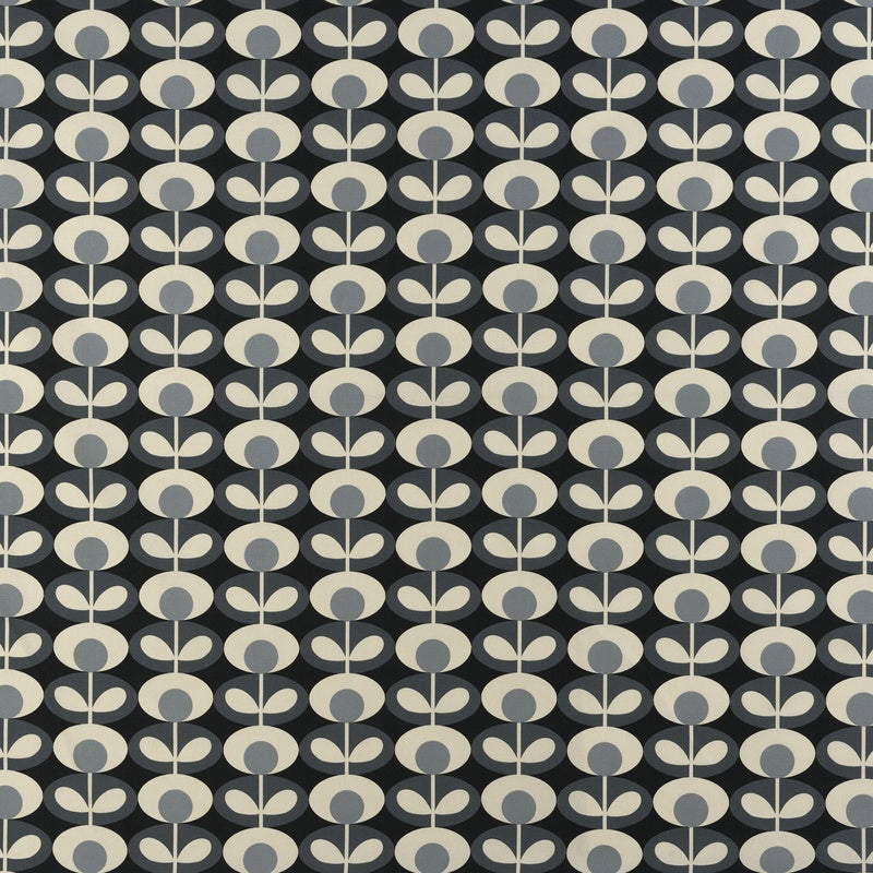 Orla Kiely - Oval Flower Fabric Cool Grey