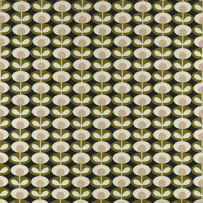 Orla Kiely - Oval Flower Fabric Seagrass