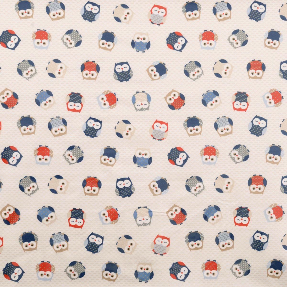 Owls Fabric Blue