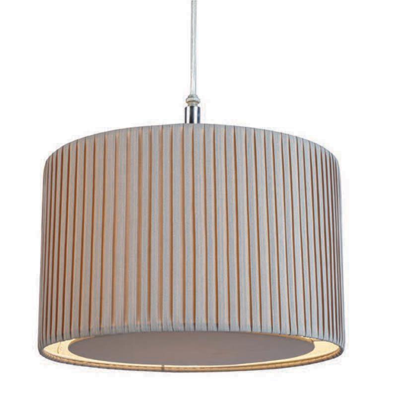 Pleated Pendant Shade With Diffuser Grey