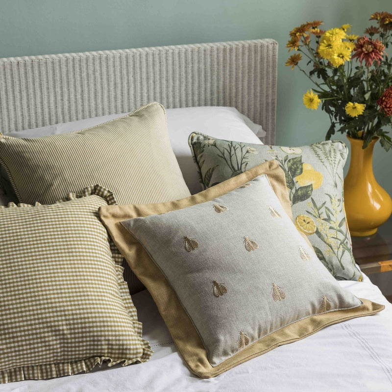 Falena Curtain Fabric Linen and Gold