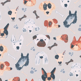Portrait Pups Fabric Natural