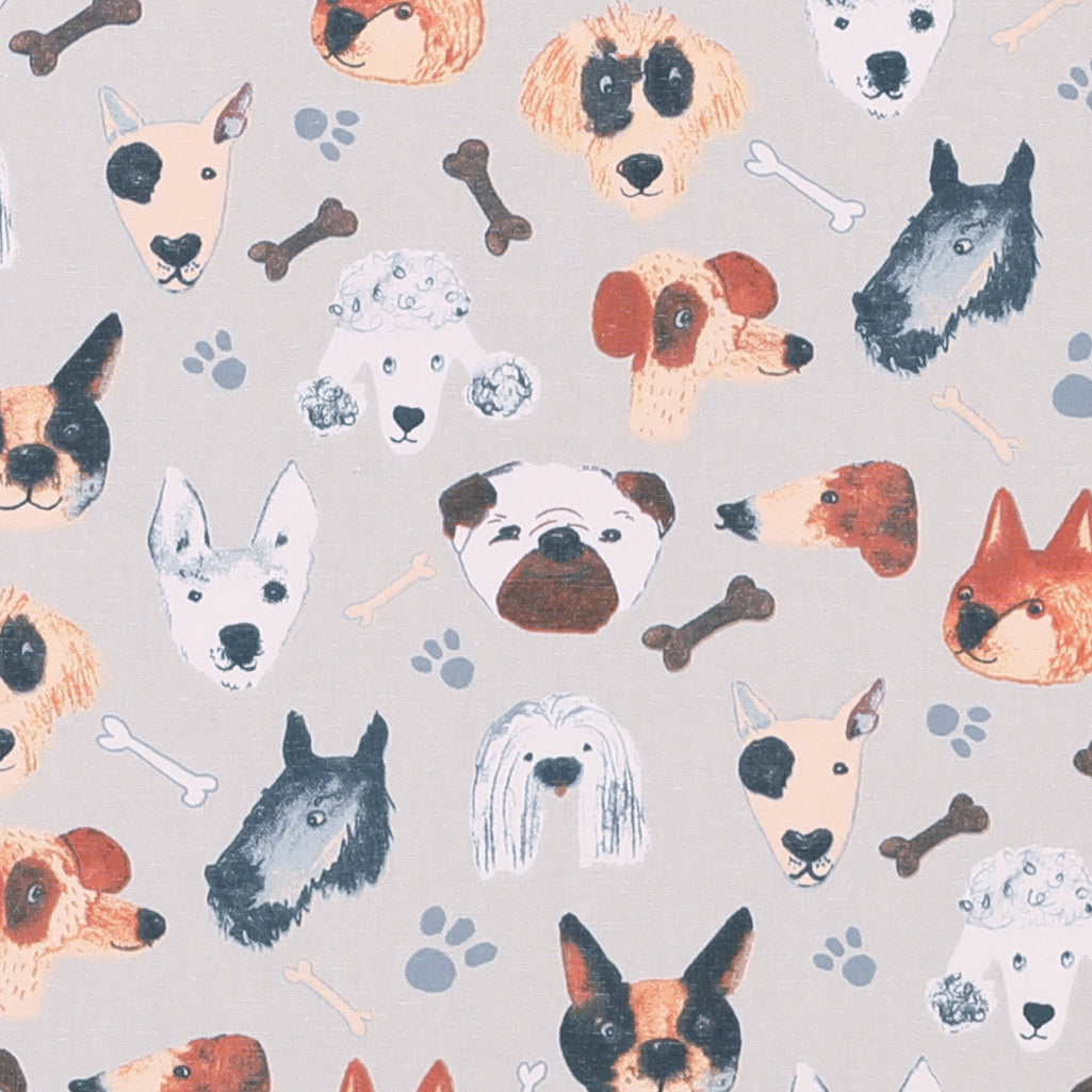 Portrait Pups Fabric Natural