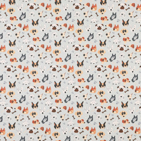 Portrait Pups Fabric Seafoam