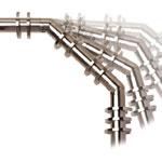 Aspect 28mm Bay Window Curtain Pole Antique Brass