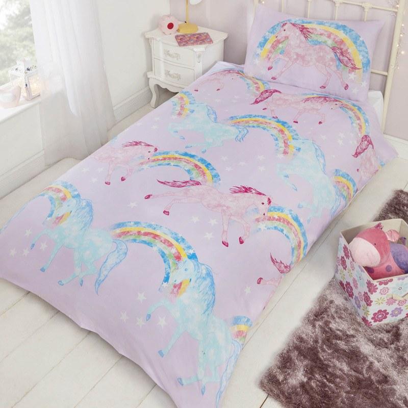 Rainbow Unicorn Single Bedding Set