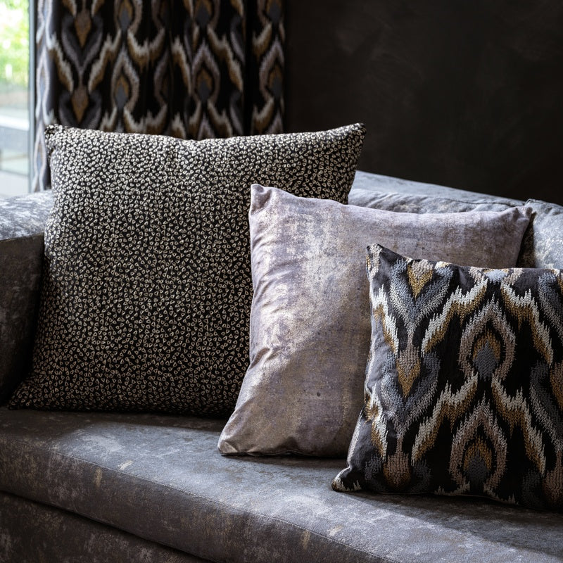 Clarke & Clarke Ricamo Fabric Nero