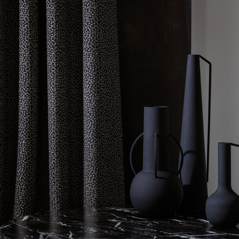 Clarke & Clarke Ricamo Fabric Nero