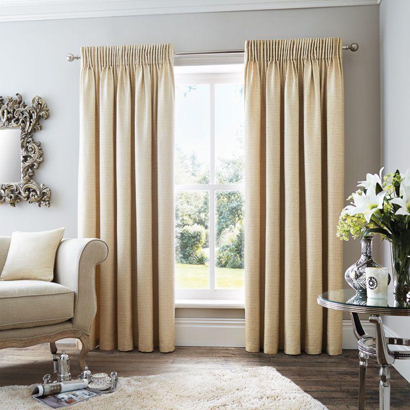 Rimini Ready Made Lined Curtains Natural